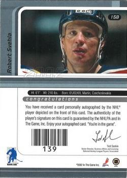 2001-02 Be a Player Signature Series - Autographs #158 Robert Svehla Back