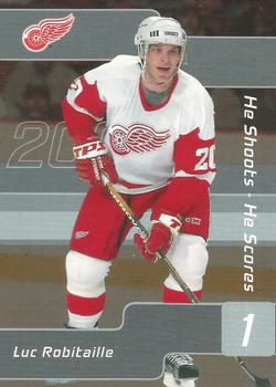2001-02 Be a Player Signature Series - He Shoots-He Scores Points #NNO Luc Robitaille Front