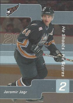 2001-02 Be a Player Signature Series - He Shoots-He Scores Points #NNO Jaromir Jagr Front