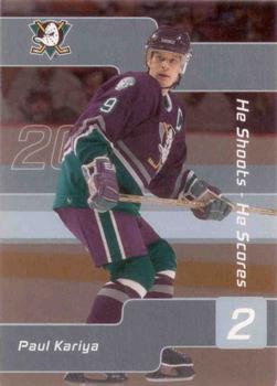 2001-02 Be a Player Signature Series - He Shoots-He Scores Points #NNO Paul Kariya Front