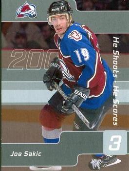 2001-02 Be a Player Signature Series - He Shoots-He Scores Points #NNO Joe Sakic Front