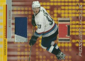 2001-02 Be a Player Signature Series - Jersey and Stick Cards #GSJ-13 Henrik Sedin Front