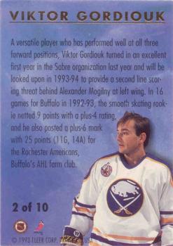 1993-94 Ultra - All-Rookies #2 Viktor Gordiouk Back