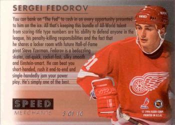 1993-94 Ultra - Speed Merchants #3 Sergei Fedorov Back