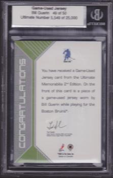2001-02 Be A Player Ultimate Memorabilia - Jerseys #NNO Bill Guerin Back