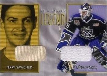 2001-02 Be A Player Ultimate Memorabilia - Legend Terry Sawchuk #9 Terry Sawchuk / Felix Potvin Front