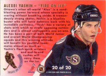 1993-94 Ultra - Wave of the Future #20 Alexei Yashin Back