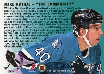1993-94 Ultra - Wave of the Future #15 Mike Rathje Back