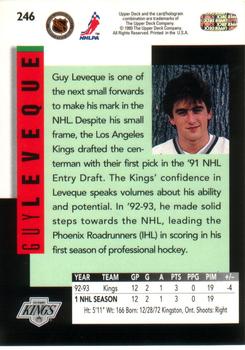 1993-94 Upper Deck #246 Guy Leveque Back