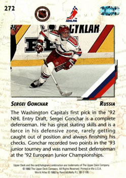 1993-94 Upper Deck #272 Sergei Gonchar Back