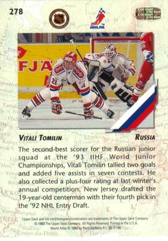 1993-94 Upper Deck #278 Vitali Tomilin Back