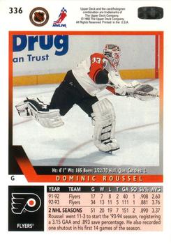1993-94 Upper Deck #336 Dominic Roussel Back