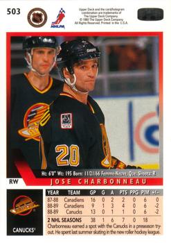 1993-94 Upper Deck #503 Jose Charbonneau Back