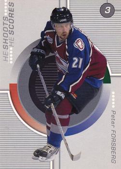 2001-02 Be a Player Update - He Shoots-He Scores Points #NNO Peter Forsberg Front