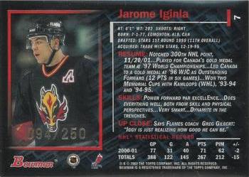 2001-02 Bowman YoungStars - Gold #7 Jarome Iginla Back