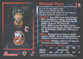 2001-02 Bowman YoungStars - Gold #28 Michael Peca Back