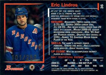 2001-02 Bowman YoungStars - Gold #36 Eric Lindros Back
