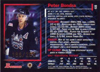 2001-02 Bowman YoungStars - Gold #48 Peter Bondra Back