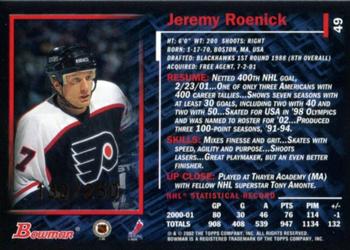2001-02 Bowman YoungStars - Gold #49 Jeremy Roenick Back