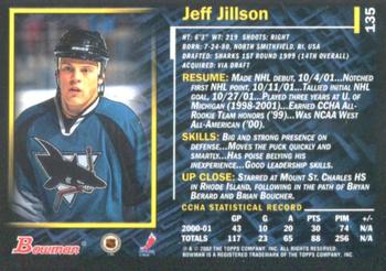2001-02 Bowman YoungStars - Ice Cubed #135 Jeff Jillson Back