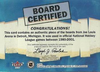 2001-02 Fleer Greats of the Game - Board Certified #NNO Guy Lafleur Back