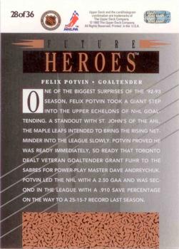 1993-94 Upper Deck - Future Heroes #28 Felix Potvin Back