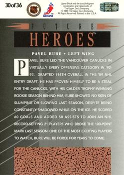 1993-94 Upper Deck - Future Heroes #30 Pavel Bure Back