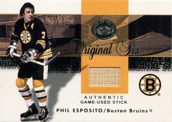 2001-02 Fleer Greats of the Game - Sticks #NNO Phil Esposito Front