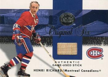 2001-02 Fleer Greats of the Game - Sticks #NNO Henri Richard Front