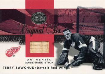 2001-02 Fleer Greats of the Game - Sticks #NNO Terry Sawchuk Front