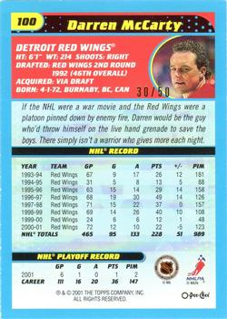 2001-02 O-Pee-Chee - 1971-72 Heritage Limited #100 Darren McCarty Back