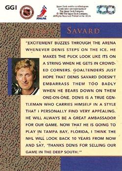 1993-94 Upper Deck - Gretzky's Great Ones #GG1 Denis Savard Back