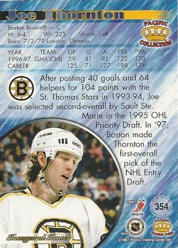 2001-02 Pacific - 1997-98 Pacific Crown Collection Update Silver #354 Joe Thornton Back