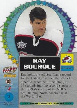 2001-02 Pacific - North America All-Stars Die Cuts #3 Ray Bourque Back