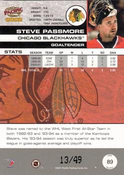 2001-02 Pacific - Extreme LTD #89 Steve Passmore Back
