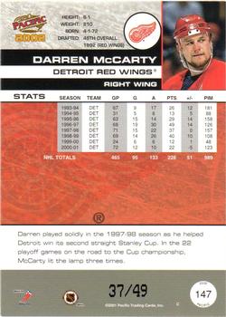 2001-02 Pacific - Extreme LTD #147 Darren McCarty Back