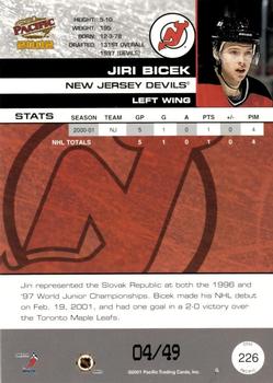 2001-02 Pacific - Extreme LTD #226 Jiri Bicek Back