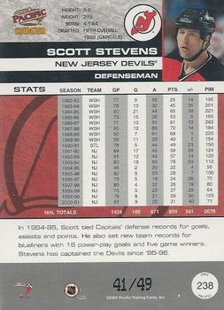 2001-02 Pacific - Extreme LTD #238 Scott Stevens Back