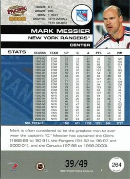 2001-02 Pacific - Extreme LTD #264 Mark Messier Back