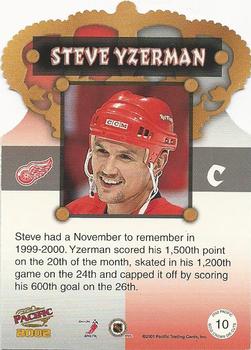 2001-02 Pacific - Gold Crown Die Cuts #10 Steve Yzerman Back
