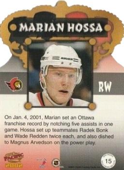 2001-02 Pacific - Gold Crown Die Cuts #15 Marian Hossa Back