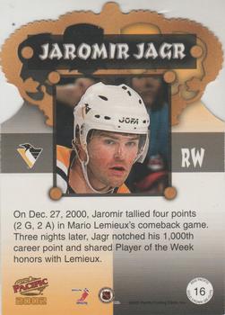2001-02 Pacific - Gold Crown Die Cuts #16 Jaromir Jagr Back