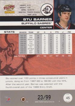 2001-02 Pacific - Hobby LTD #45 Stu Barnes Back
