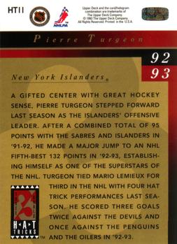1993-94 Upper Deck - Hat Tricks #HT11 Pierre Turgeon Back