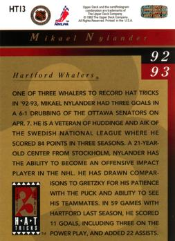 1993-94 Upper Deck - Hat Tricks #HT13 Mikael Nylander Back