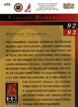 1993-94 Upper Deck - Hat Tricks #HT8 Vincent Damphousse Back