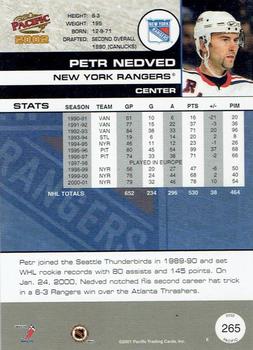 2001-02 Pacific - Premiere Date #265 Petr Nedved Back
