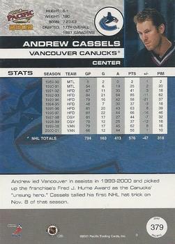 2001-02 Pacific - Premiere Date #379 Andrew Cassels Back
