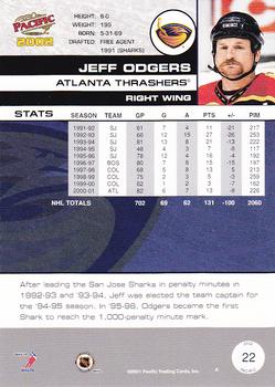 2001-02 Pacific - Premiere Date #22 Jeff Odgers Back
