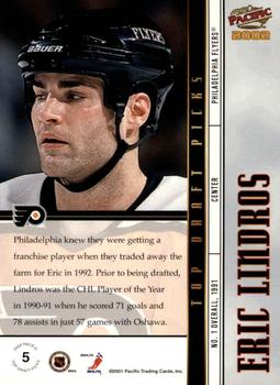 2001-02 Pacific - Top Draft Picks #5 Eric Lindros Back
